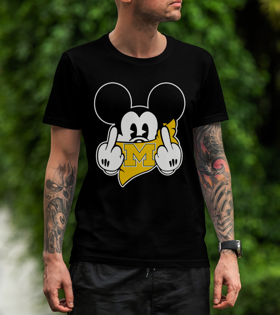 Michigan Wolverines Middle Finger Mickey T-Shirt