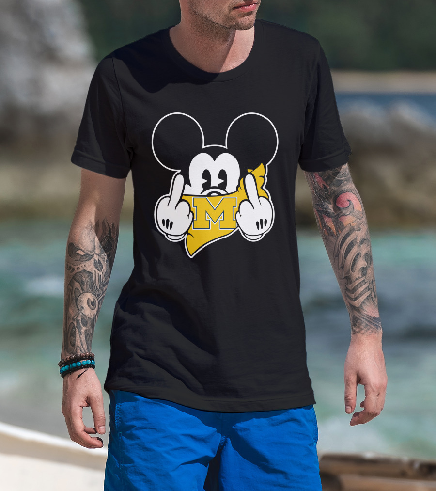 Michigan Wolverines Middle Finger Mickey T-Shirt