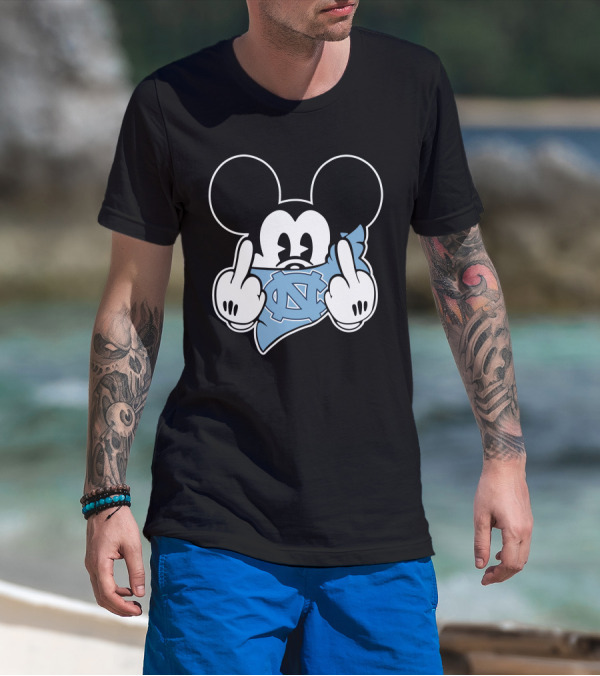 North Carolina Tar Heels Mickey Middle Finger T-Shirt