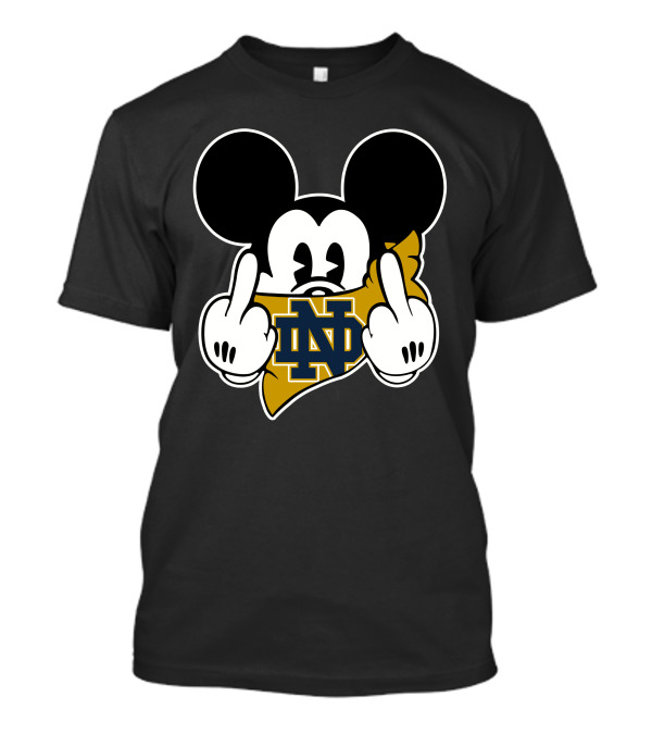 Notre Dame Fighting Irish Mickey Mouse Logo Fusion T-Shirt