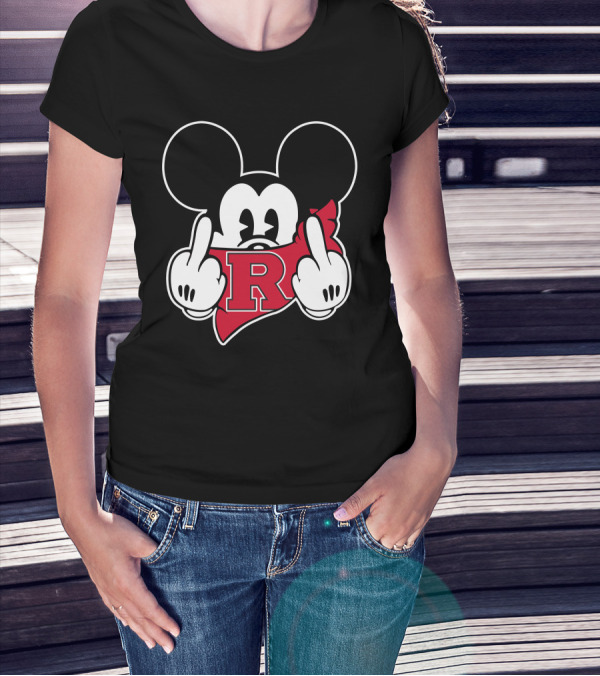 Rutgers Scarlet Knights R Mickey Gesture T-Shirt
