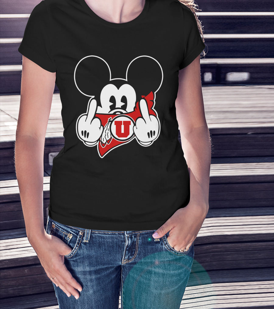 Utah Utes Red Bandana Mickey T-Shirt