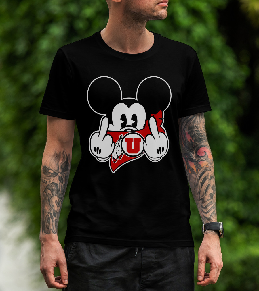 Utah Utes Red Bandana Mickey T-Shirt
