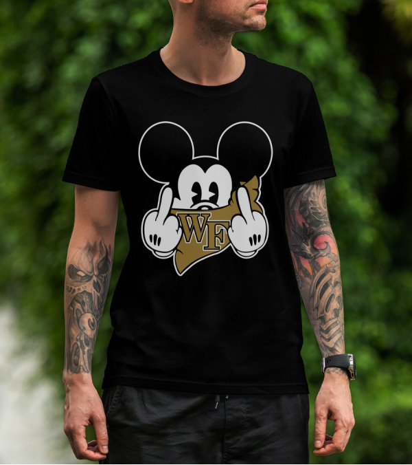 Wake Forest Demon Deacons Mickey WF Logo Gesture T-Shirt