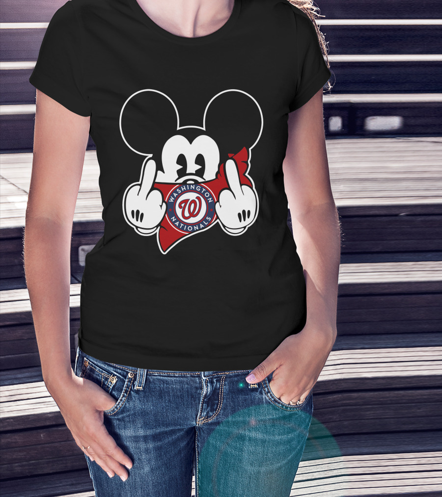 Washington Nationals Mickey Middle Finger T-Shirt