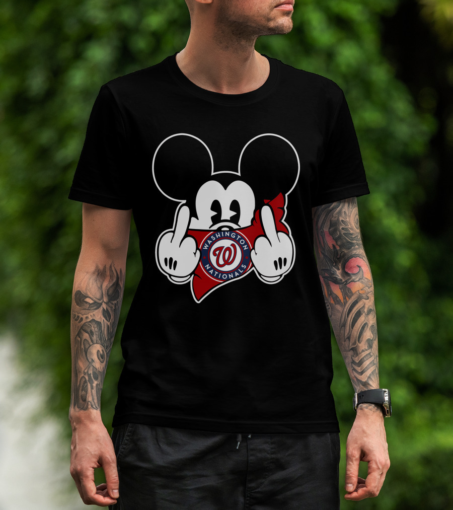 Washington Nationals Mickey Middle Finger T-Shirt