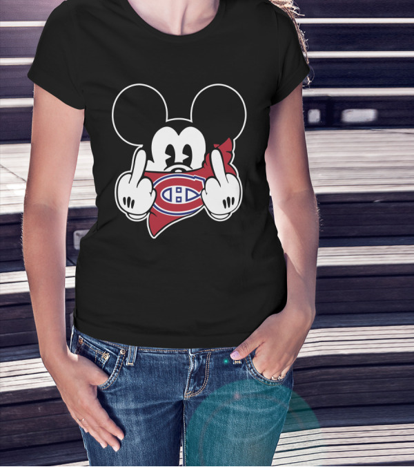 Montreal Canadiens Mickey Mouse Middle Finger T-Shirt