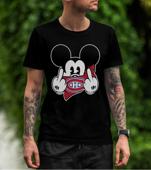 Montreal Canadiens Mickey Mouse Middle Finger T-Shirt