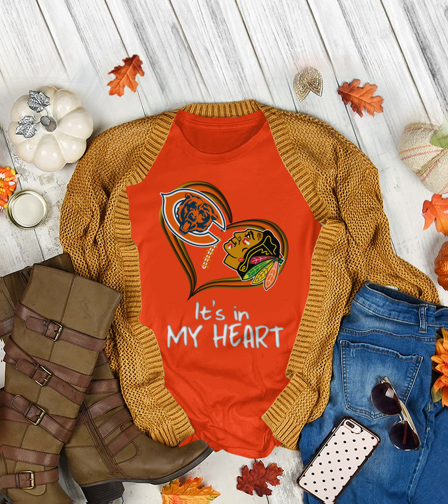 Bears Blackhawks It's in My Heart T-Shirt