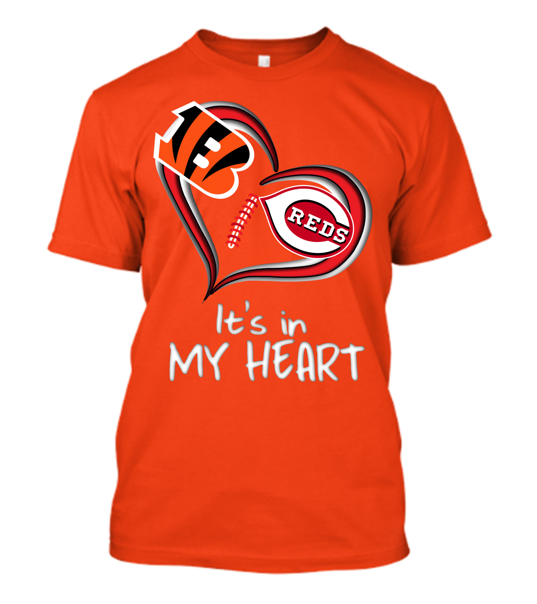 Bengals Reds It's In My Heart T-Shirt