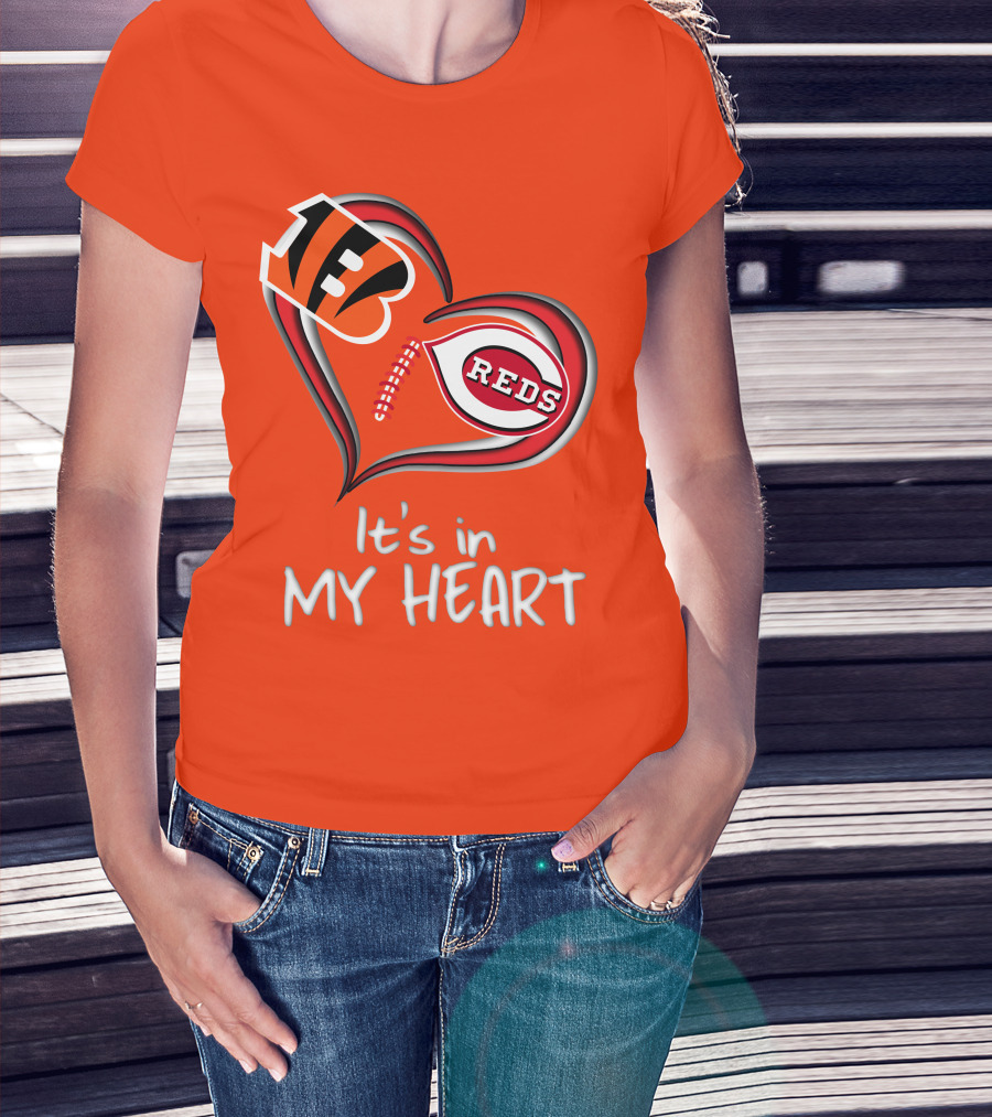 Bengals Reds It's In My Heart T-Shirt