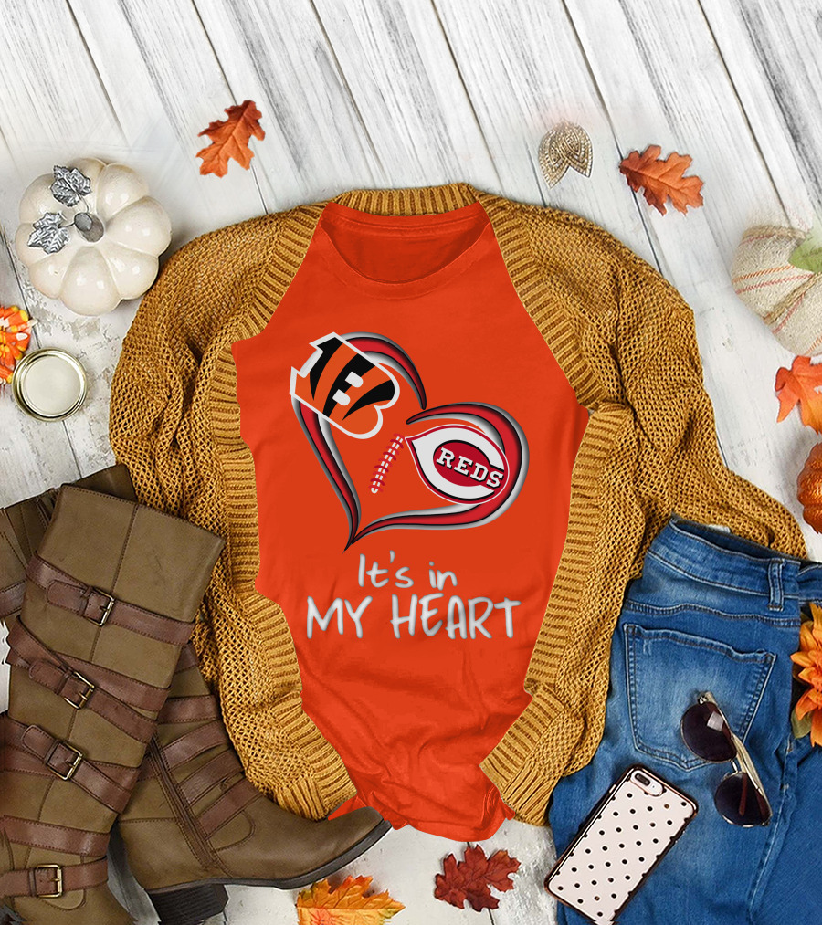 Bengals Reds It's in My Heart T-Shirt