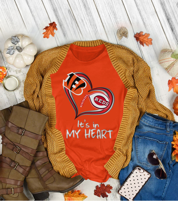Bengals Reds It's In My Heart T-Shirt