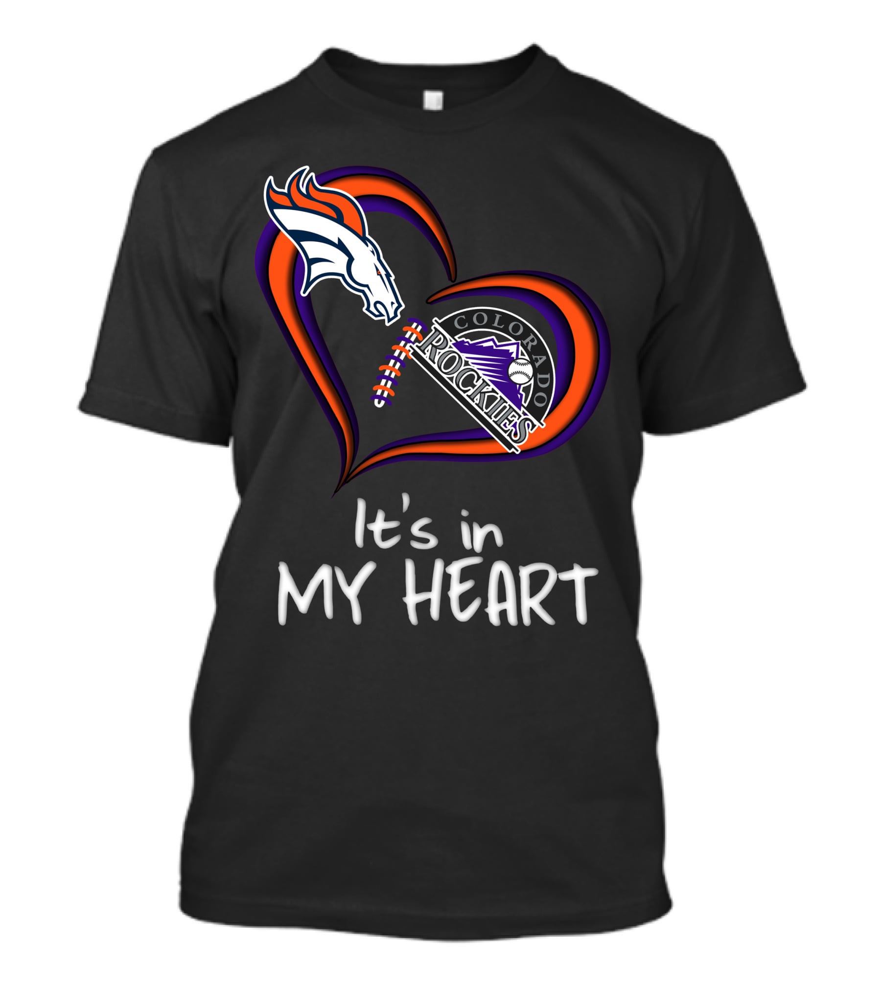 Broncos Rockies It's In My Heart Colorado T-Shirt