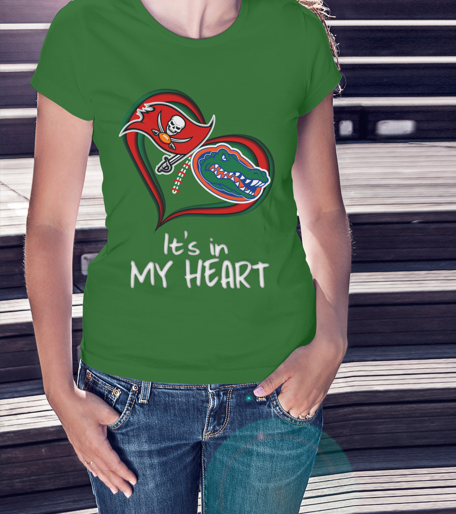 Tampa Bay Buccaneers And Florida Gators It's In My Heart T-Shirt