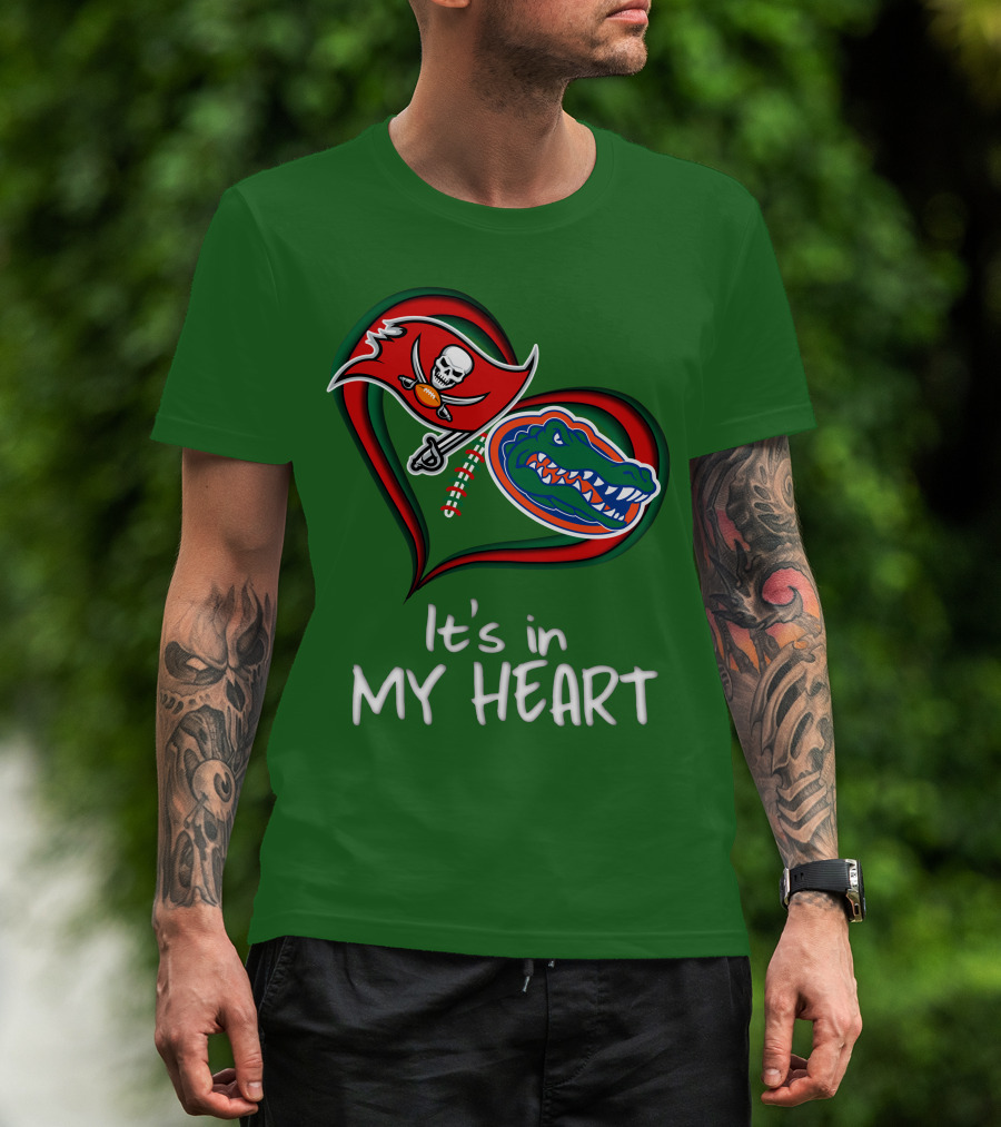 Tampa Bay Buccaneers And Florida Gators It's In My Heart T-Shirt