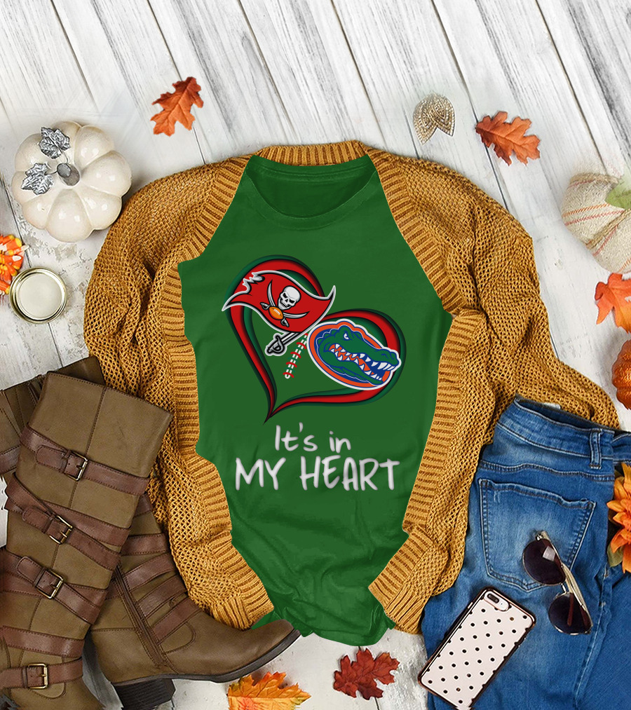 Tampa Bay Buccaneers and Florida Gators It's in My Heart T-Shirt