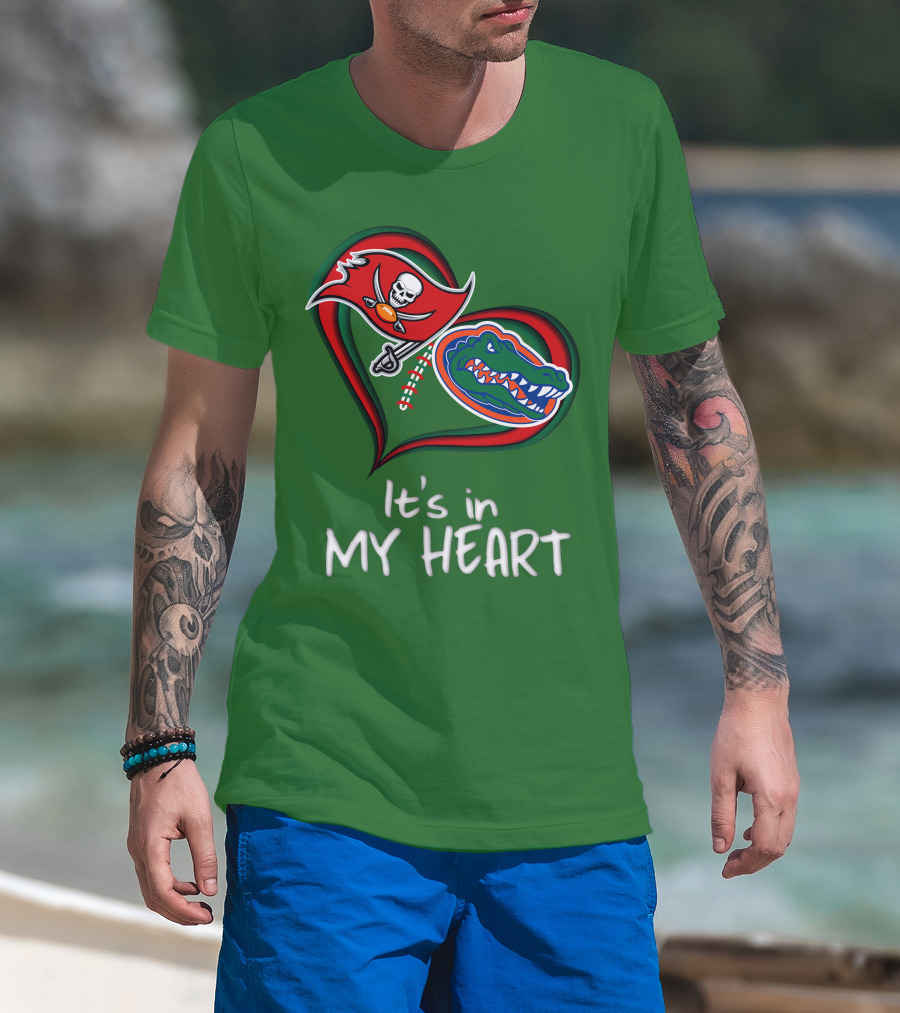Tampa Bay Buccaneers And Florida Gators It's In My Heart T-Shirt