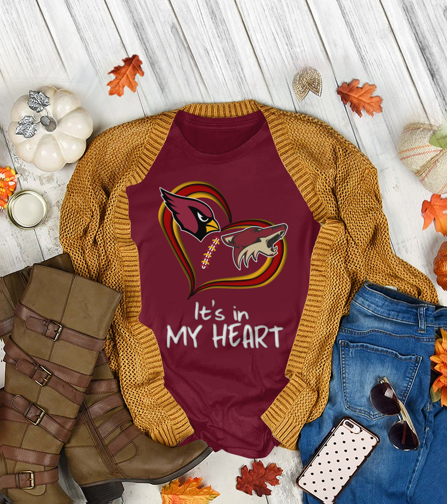 Arizona Cardinals Coyotes It's in My Heart T-Shirt