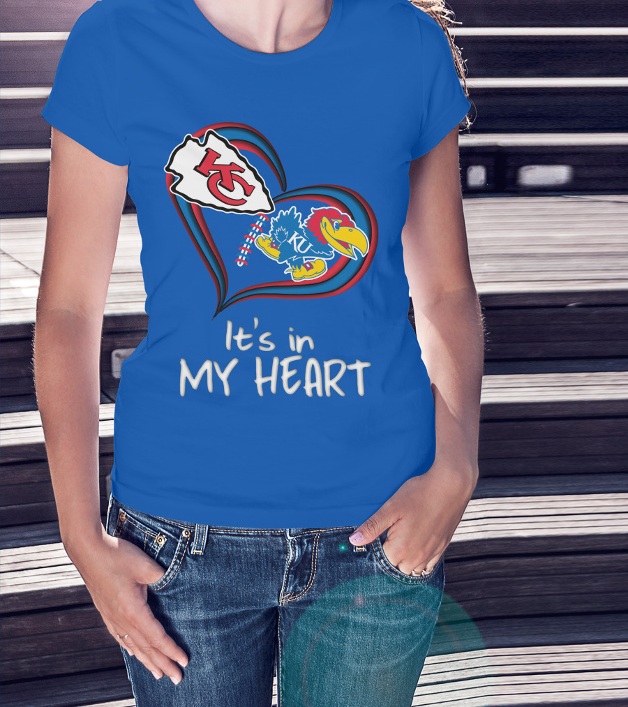 Kansas City Chiefs And Kansas Jayhawks It's In My Heart T-Shirt