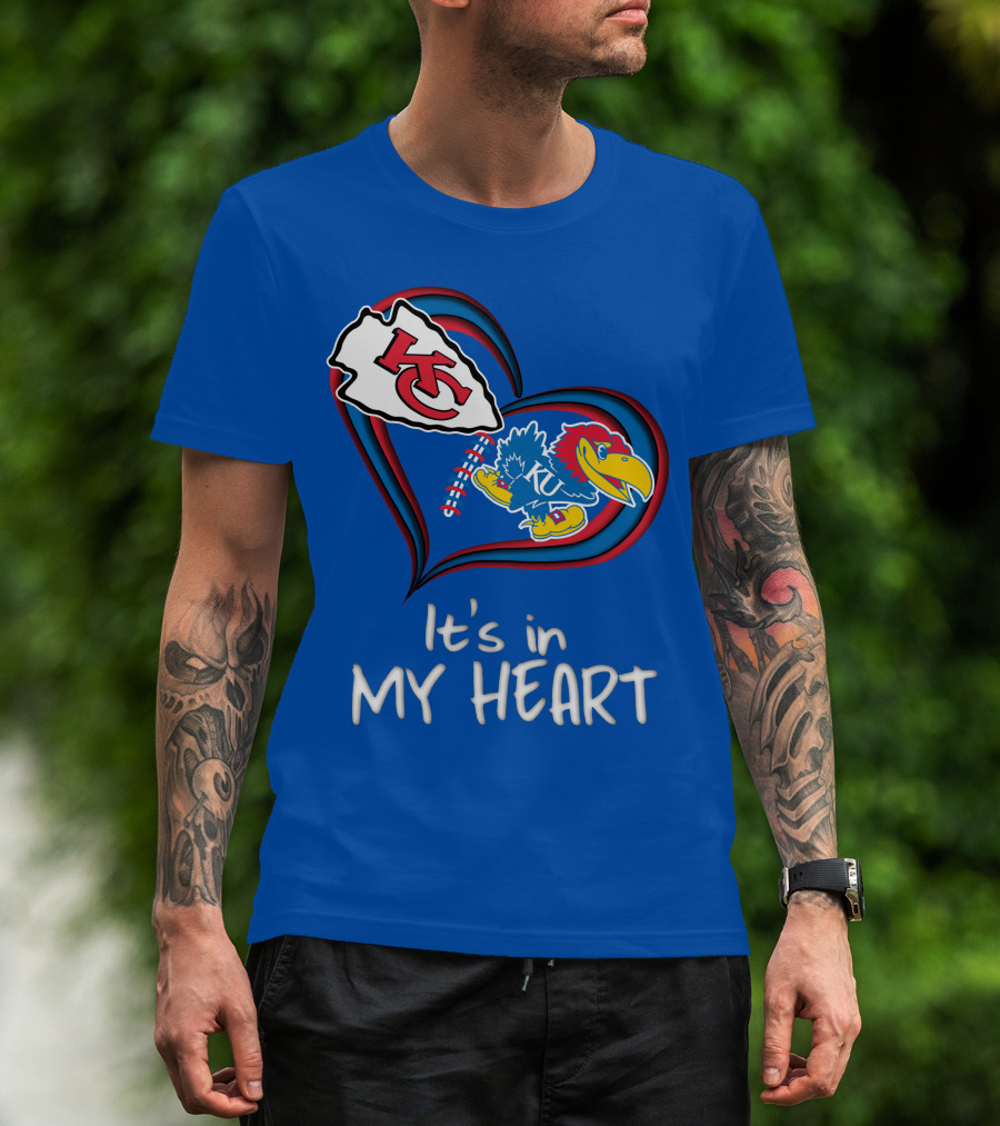 Kansas City Chiefs And Kansas Jayhawks It's In My Heart T-Shirt