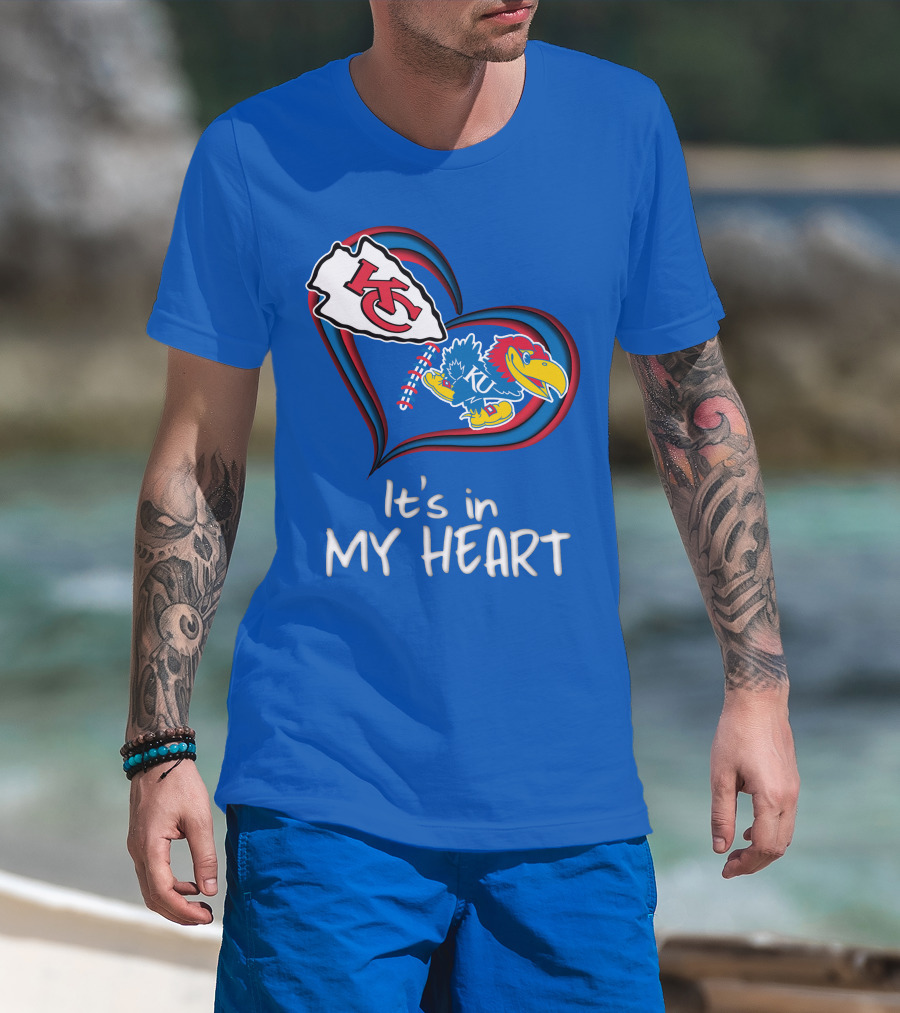 Kansas City Chiefs And Kansas Jayhawks It's In My Heart T-Shirt
