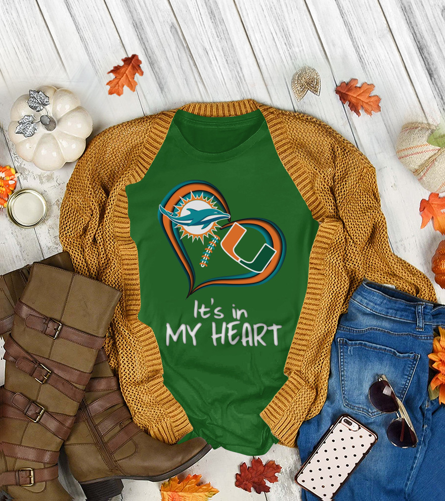 Dolphins Hurricanes It's in My Heart T-Shirt