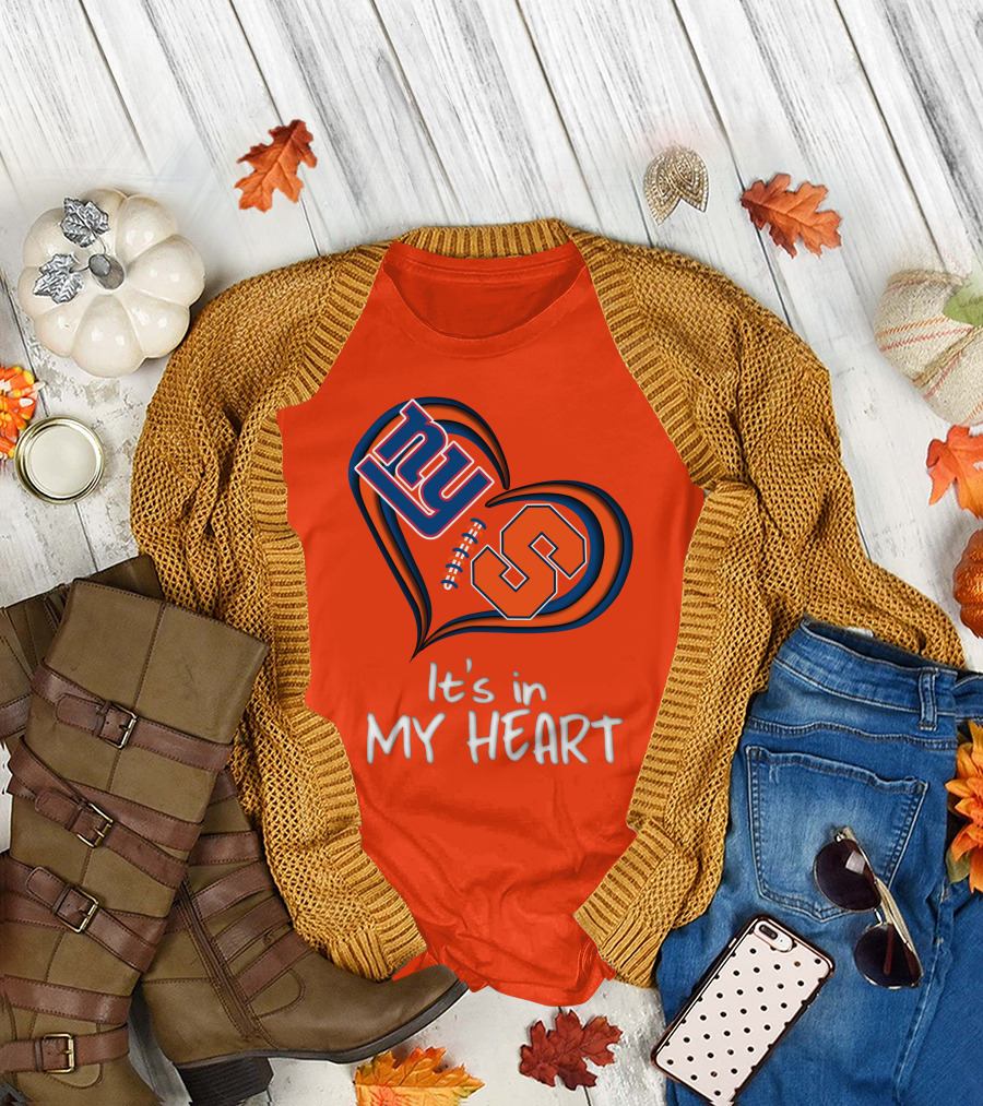 NY Giants Syracuse Orange It's In My Heart T-Shirt