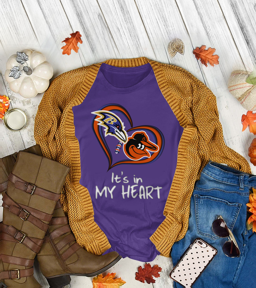 Ravens Orioles It's in My Heart T-Shirt