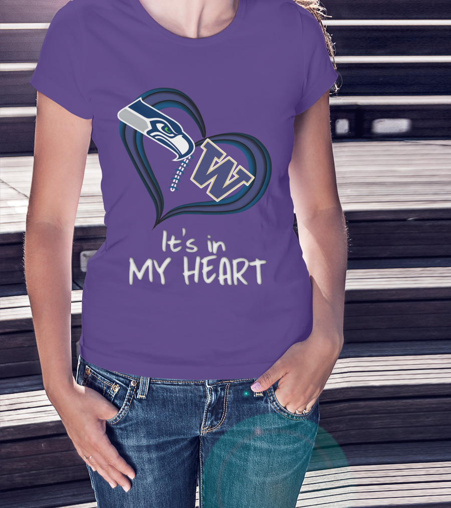 Seahawks Huskies It's In My Heart T-Shirt