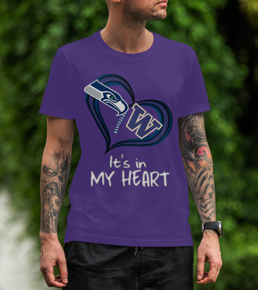 Seahawks Huskies It's In My Heart T-Shirt