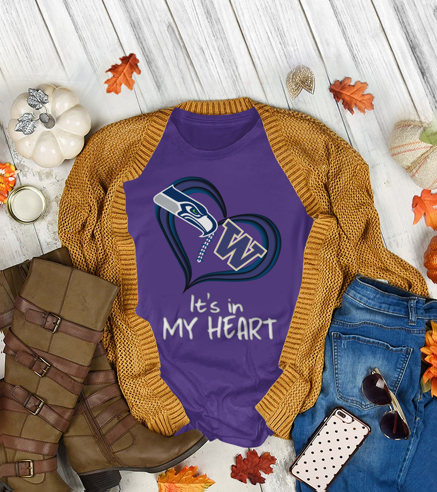Seahawks Huskies It's In My Heart T-Shirt