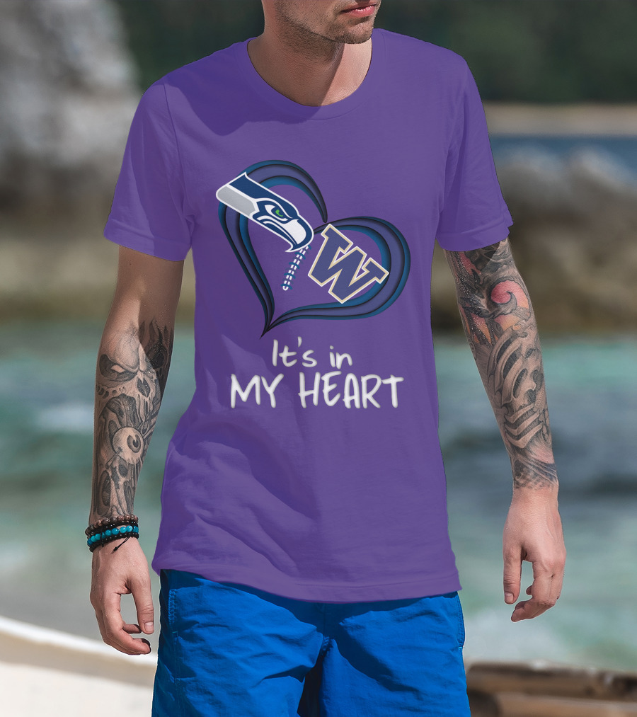 Seahawks Huskies It's In My Heart T-Shirt
