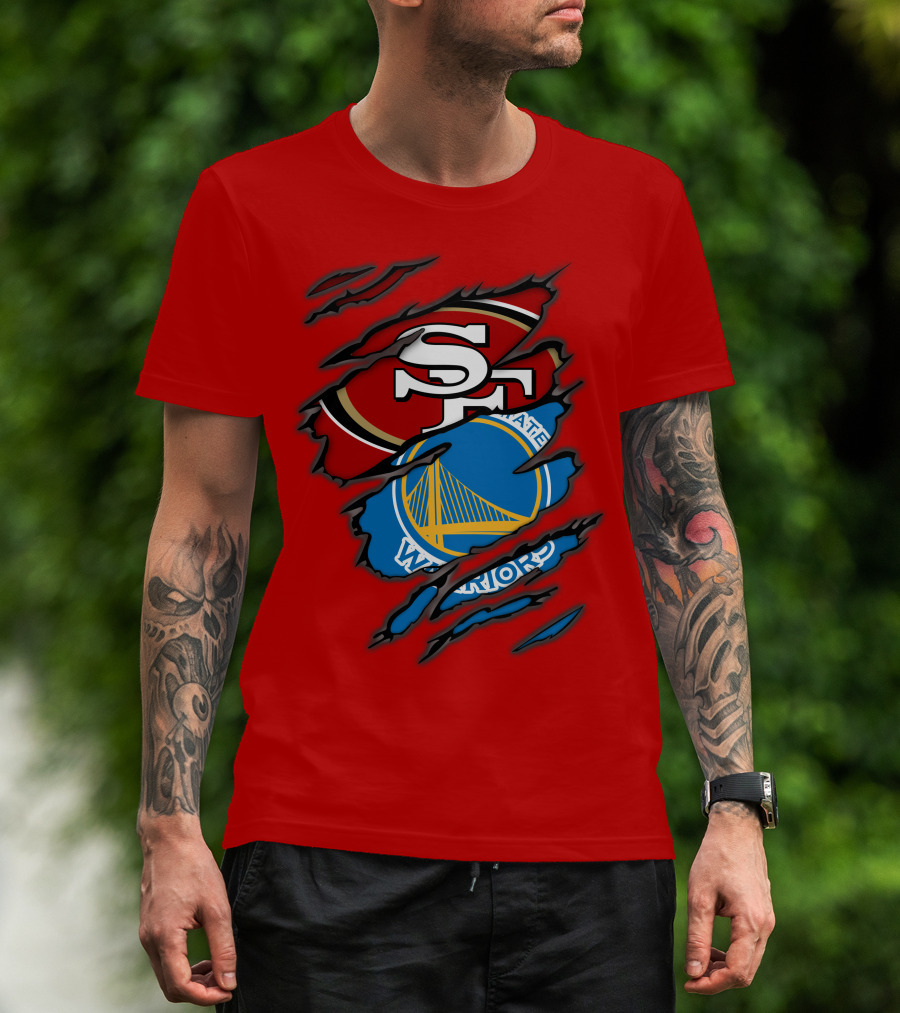 San Francisco 49ers Golden State Warriors Logos T-Shirt