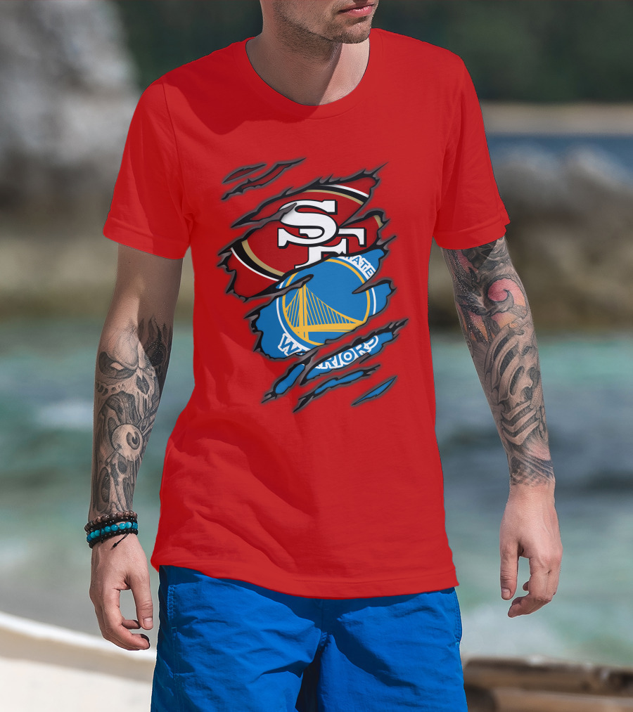 San Francisco 49ers Golden State Warriors Logos T-Shirt