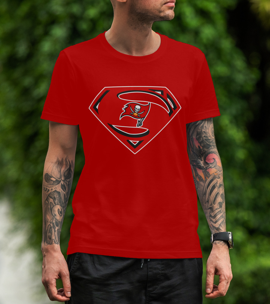 Tampa Bay Buccaneers Super Logo Red And Black T-Shirt