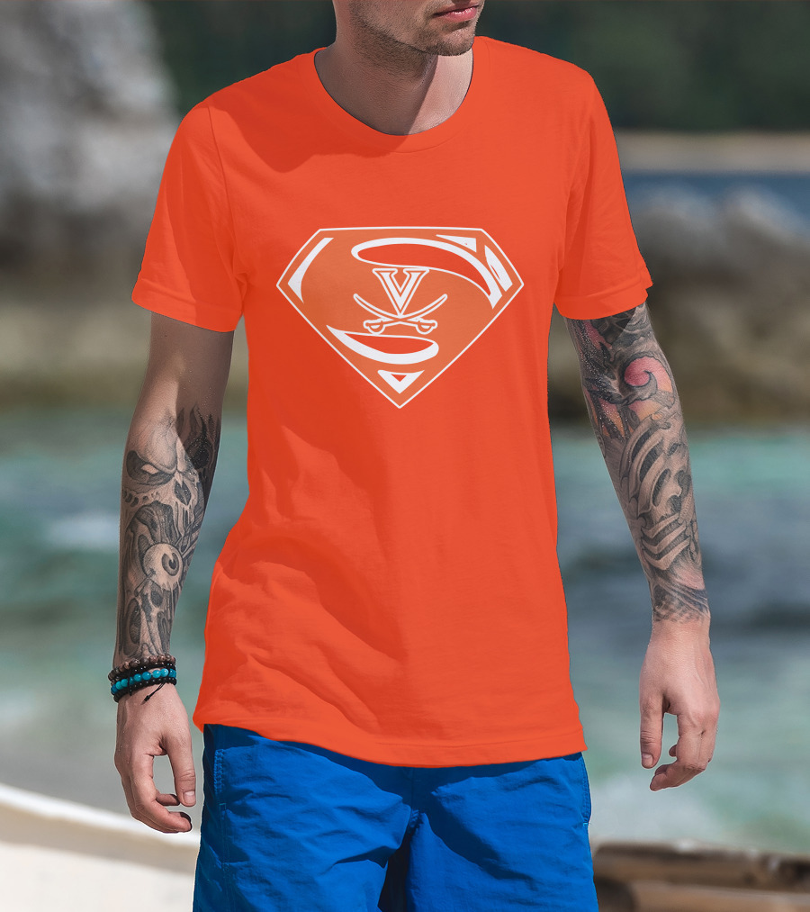 Cavaliers Orange S Shield With V And Crossed Swords T-Shirt
