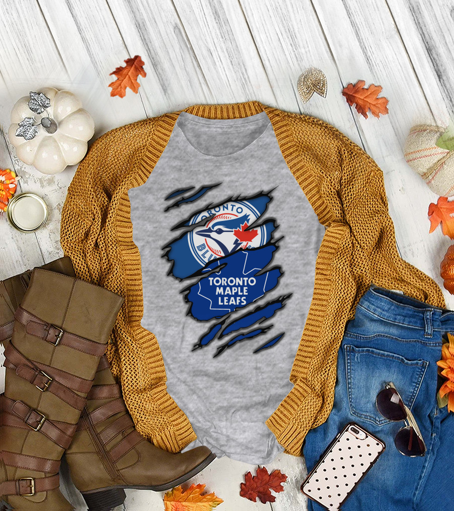 Toronto Blue Jays Maple Leafs Ripped Claw Marks T-Shirt