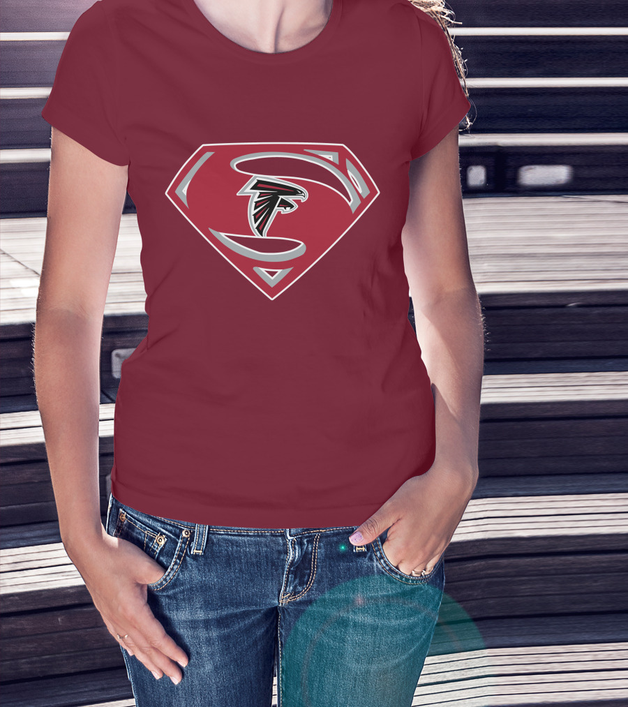 Atlanta Falcons Super Man Logo Combination T-Shirt