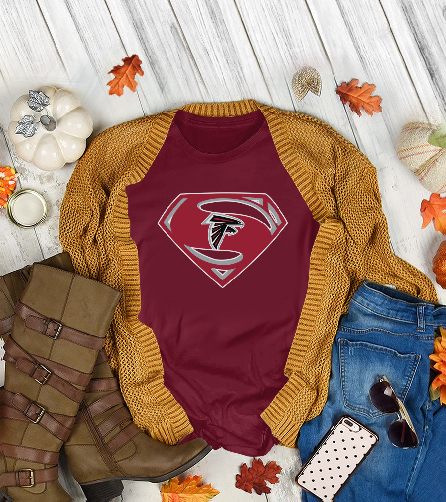 Atlanta Falcons Super Man Logo Combination T-Shirt