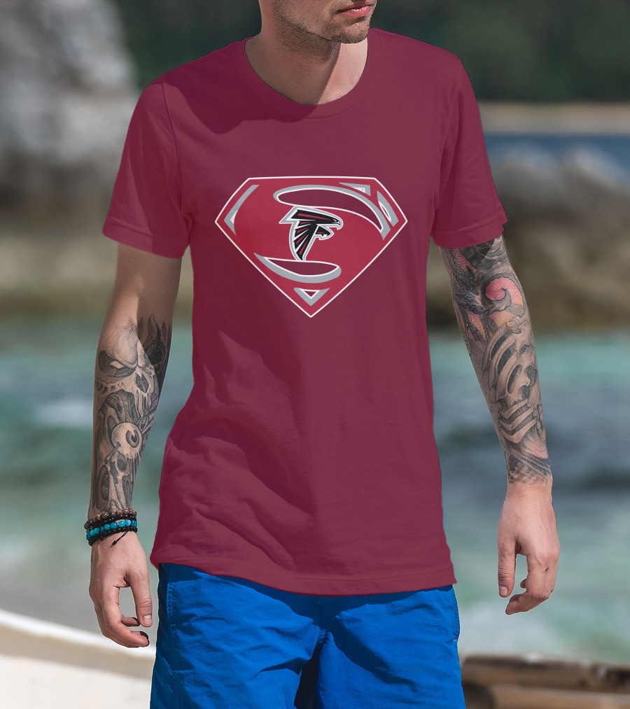 Atlanta Falcons Super Man Logo Combination T-Shirt