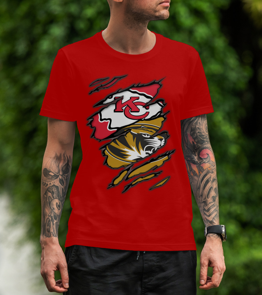 KC Chiefs Missouri Tigers Claw T-Shirt