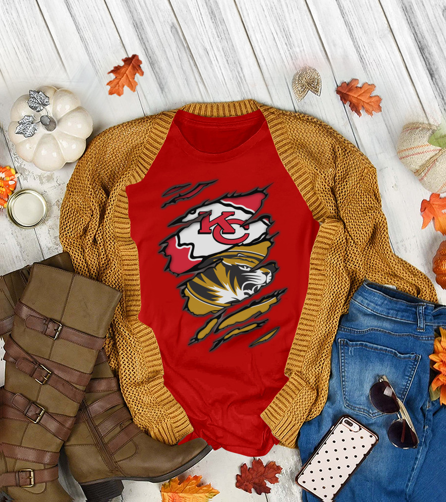 KC Chiefs Missouri Tigers Claw T-Shirt