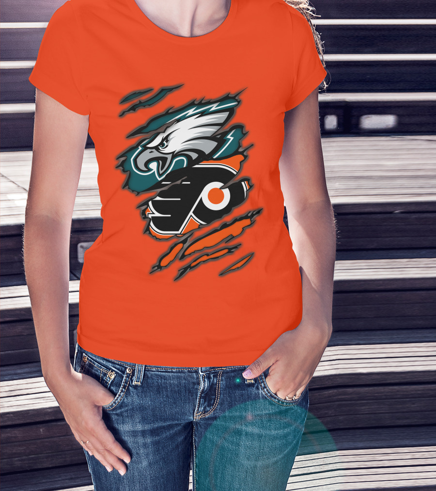 Philadelphia Eagles Flyers Logo Mashup T-Shirt