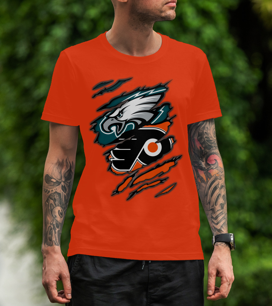 Philadelphia Eagles Flyers Logo Mashup T-Shirt