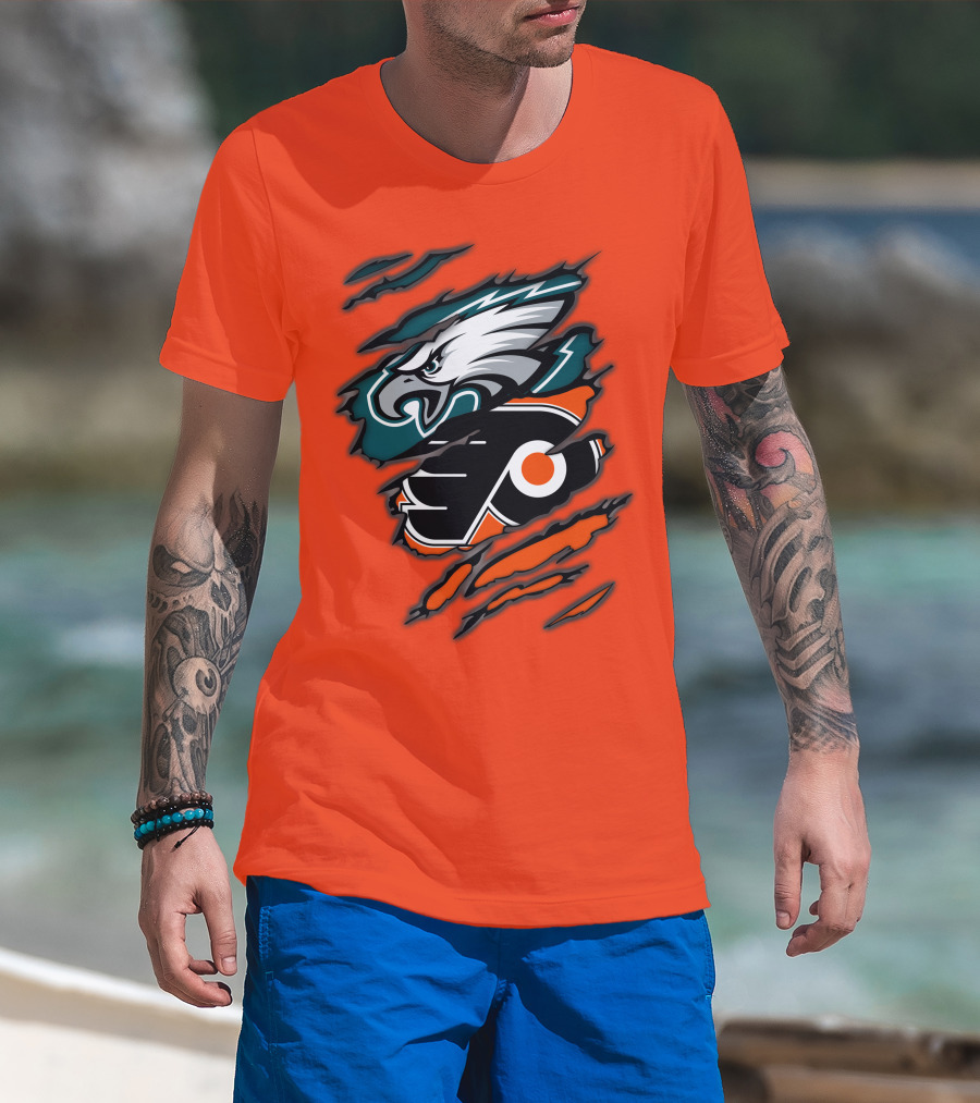 Philadelphia Eagles Flyers Logo Mashup T-Shirt
