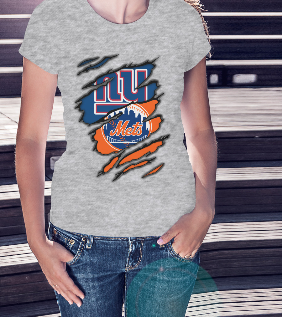 New York Giants Mets Crossover Claw Marks T-Shirt