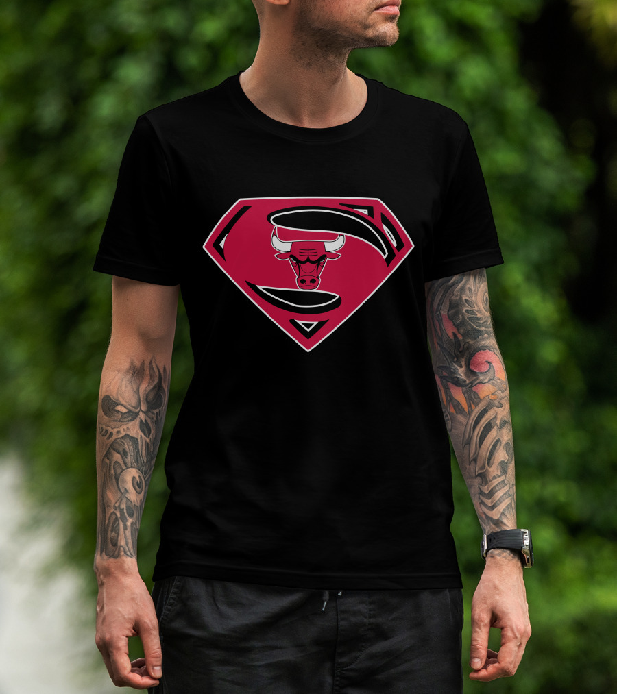 Superman Chicago Bulls Logo Symbol Mashup T-Shirt