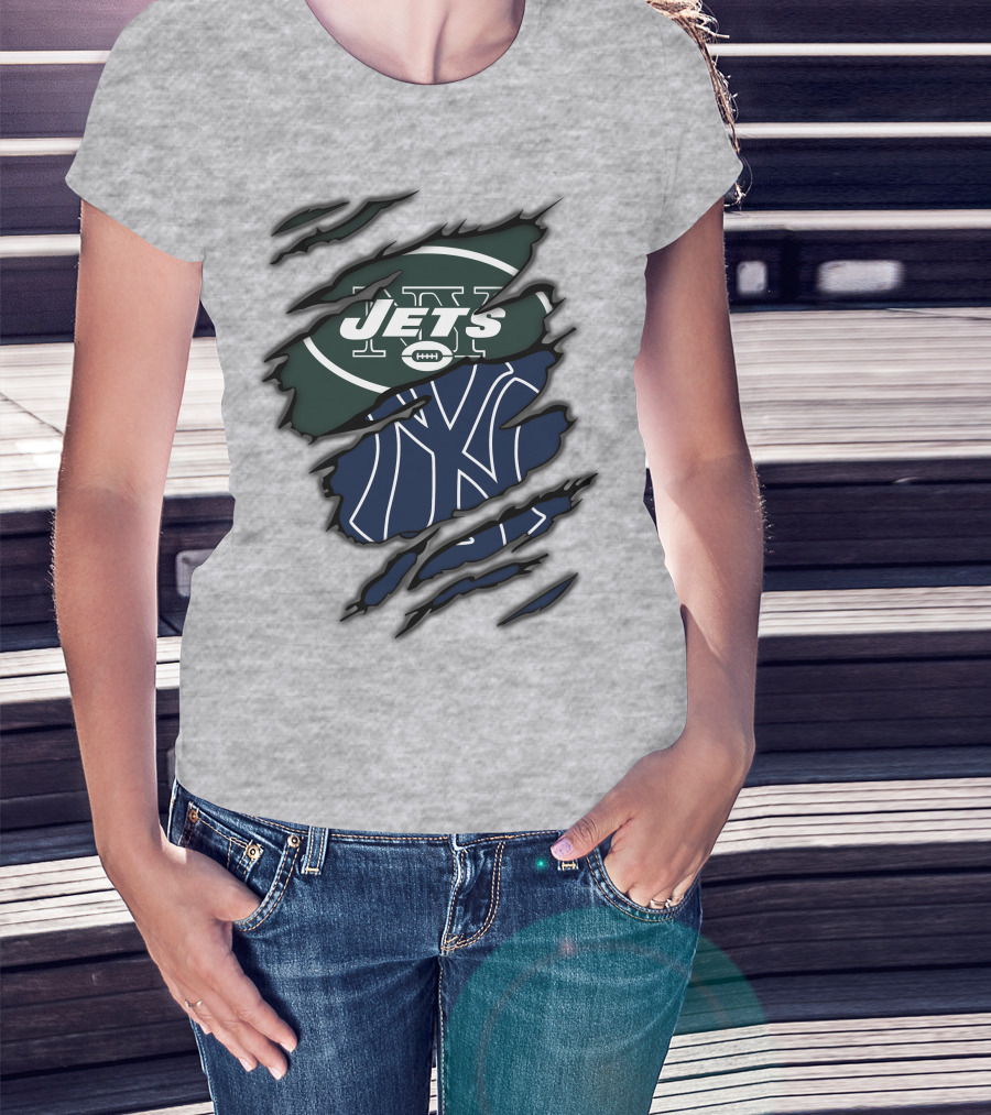 Jets Yankees Ny Football Baseball Logos T-Shirt