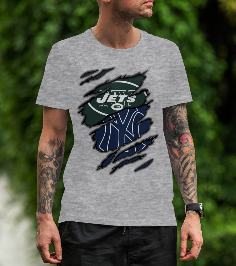 Jets Yankees Ny Football Baseball Logos T-Shirt